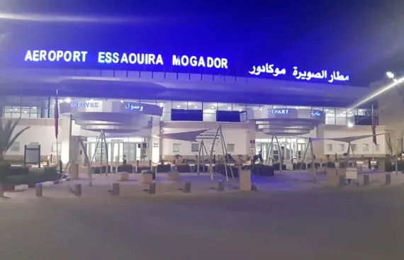 Aéroport Essaouira-Mogador, point d'arrivée du transfert taxi privé vers Marrakech